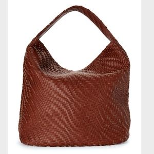 DEUX LUX Faux Leather Woven OVERSIZED Hobo Basketweave NWT!